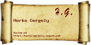 Herke Gergely névjegykártya
